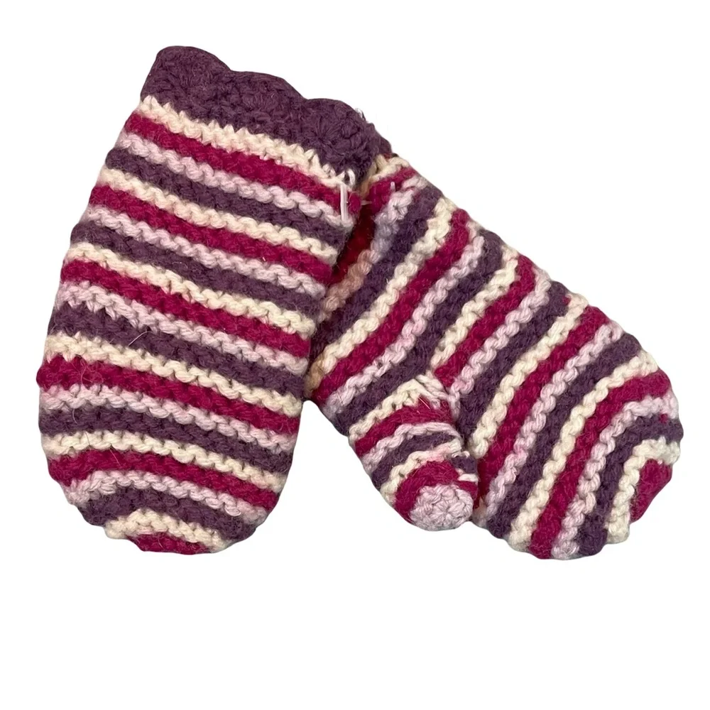 Janie and Jack Winter Jewel Striped Knit Mittens 12-24 months